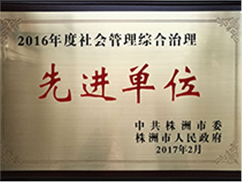 2016年度社會(huì)管理綜合治理先進(jìn)單位